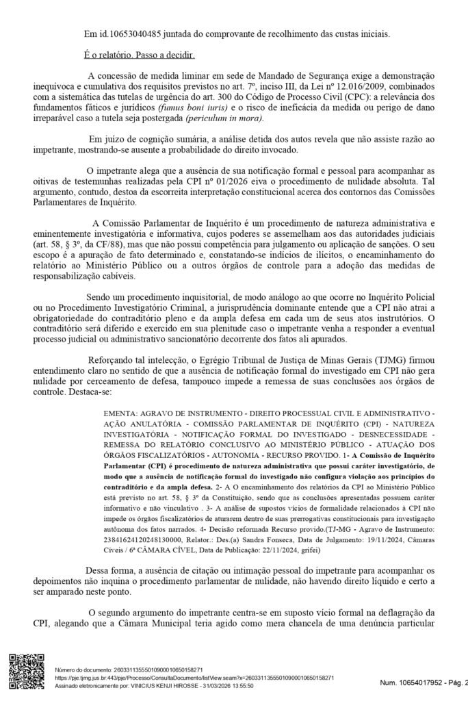 5000955 21.2026.8.13.0058 1774976926703 54335 decisao nega liminar page 0003